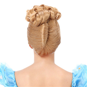 Tocados falsos europeos y americanos Pelucas Comercio exterior Cenicienta Princesa Cabeza Pelucas Cabeza dorada Cabello rizado medio largo - Product Image 5