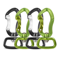 Mousqueton pivotant 3KN en aluminium avec mini-verrouillage, idéal pour laisse de chien, sac à dos et porte-clés