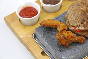 Hot Selling Rocks Baking Steak Rock Bamboo Wood Cooking Stone, Steak Stone Plate, Cold Lava Rock Stones for Lava Rock Cooking - Product Image 4