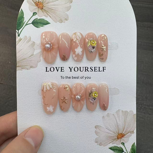 <span class=keywords><strong>Uñas</strong></span> postizas de almendra hechas a mano <span class=keywords><strong>con</strong></span> efecto ojo de gato ombre lavanda, línea plateada, <span class=keywords><strong>rosa</strong></span> y purpurina de perlas pequeñas para viajes de primavera - Product Image 4