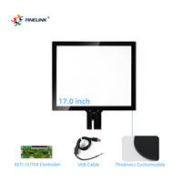 Panel de Pantalla Táctil Capacitiva PCAP de 17.0 Pulgadas 4:3 Multitáctil EETI ILITEK USB I2C RS232 para Kiosco POS ATM HMI