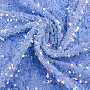 5Mm Nhung <span class=keywords><strong>Sequin</strong></span> Vải Váy Cô Dâu Ren Lưới Thêu Kim Loại Căng Vải Dệt Kim 100% Polyester Cô Gái Của Phụ Nữ Dresses - Product Image 4