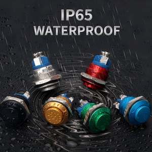 자동차 보트 시스템에 대한 사용자 정의 세트 1NO 플랫 헤드 순간 푸시 버튼 스위치 노란색 쉘 나사 발 전자 금속 합금 사용자 정의 - Product Image 5