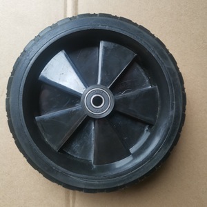 Black Pu Foam Rubber <b>Wheels</b> 6x1.4 With Ball Bearing For Handcarts And Industrial Casters - Product Image 2