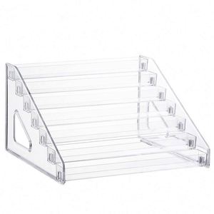 Présentoir carré transparent multicouche en plastique pour cosmétiques, vernis à ongles, maquillage et accessoires vidéo, idéal pour l'organisation et la présentation. - Product Image 1