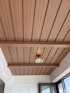 Componentes de revestimiento de grano de madera impermeables Panel de arco de aluminio Fascia de ventilación de lengüeta y ranura de cubierta para azulejos de techo - Product Image 3