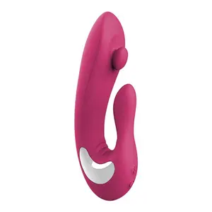 G Spot Vibrator Seks Pemijat Silikon Wanita, Vibrator Ganda Dalam Produk Seks Mainan Seks Wanita Vibrator