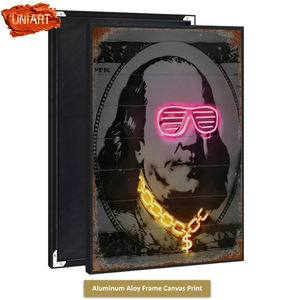 UNIART personalizado 3D UV impreso LED neón pared arte Hotel colgante <span class=keywords><strong>pintura</strong></span> al óleo decoración póster lienzo arte <span class=keywords><strong>con</strong></span> efecto de luz - Product Image 5