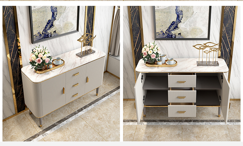 Luxury living room wooden storage organizer drawer cabinets sideboard furniture