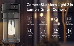 Telecamera di Sicurezza WiFi Tuya <span class=keywords><strong>Smart</strong></span> 4MP 2 in 1 con Luce a Lanterna, Audio Bidirezionale e Visione Notturna - Product Image 5