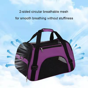 กระเป๋าใส่สัตว์เลี้ยงแบบพับได้ ดีไซน์เนอร์ ผ้าตาข่ายระบายอากาศ สำหรับสุนัขและแมว - Product Image 5