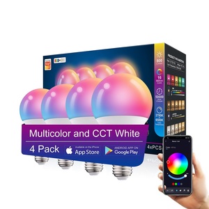 Bombilla inteligente de aluminio con diseño creativo para decoración de interiores, Bombilla inteligente RGB E26 <span class=keywords><strong>E27</strong></span> B22 - Product Image 1