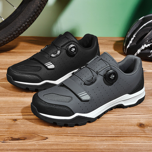 <span class=keywords><strong>Zapatillas</strong></span> de Ciclismo <span class=keywords><strong>MTB</strong></span> Profesionales, Ligeras, Transpirables, con Parte Superior de Microfibra y Malla, Suela de Goma, Sistema de Hebilla Giratoria - Product Image 4