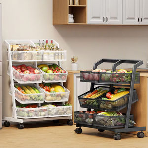 बहु-कार्यात्मक धातु रसोई भंडारण रैक घरेलू फल और सब्जी रैक के साथ घरेलू फल और सब्जी रैक - Product Image 2