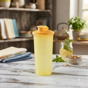 Gobelet en plastique PP jetable avec couvercle, réutilisable pour jus, thé au lait, café, smoothies et autres boissons - Product Image 1