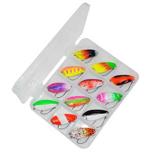 Leurre Artificiel Multi-Styles Luya Bouche de Cheval pour Truite, 12 pièces/boîte, Cuillère Métallique, Plaque Métallique, Appât Dur Artificiel, Blanc, Bouche Incurvée - Product Image 4