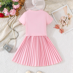 Elegante Completo per Ragazze 2026: Giacca a Maniche Corte e Gonna Lunga Plissettata, Abito per Feste di Compleanno, Abbigliamento per Bambine - Product Image 4