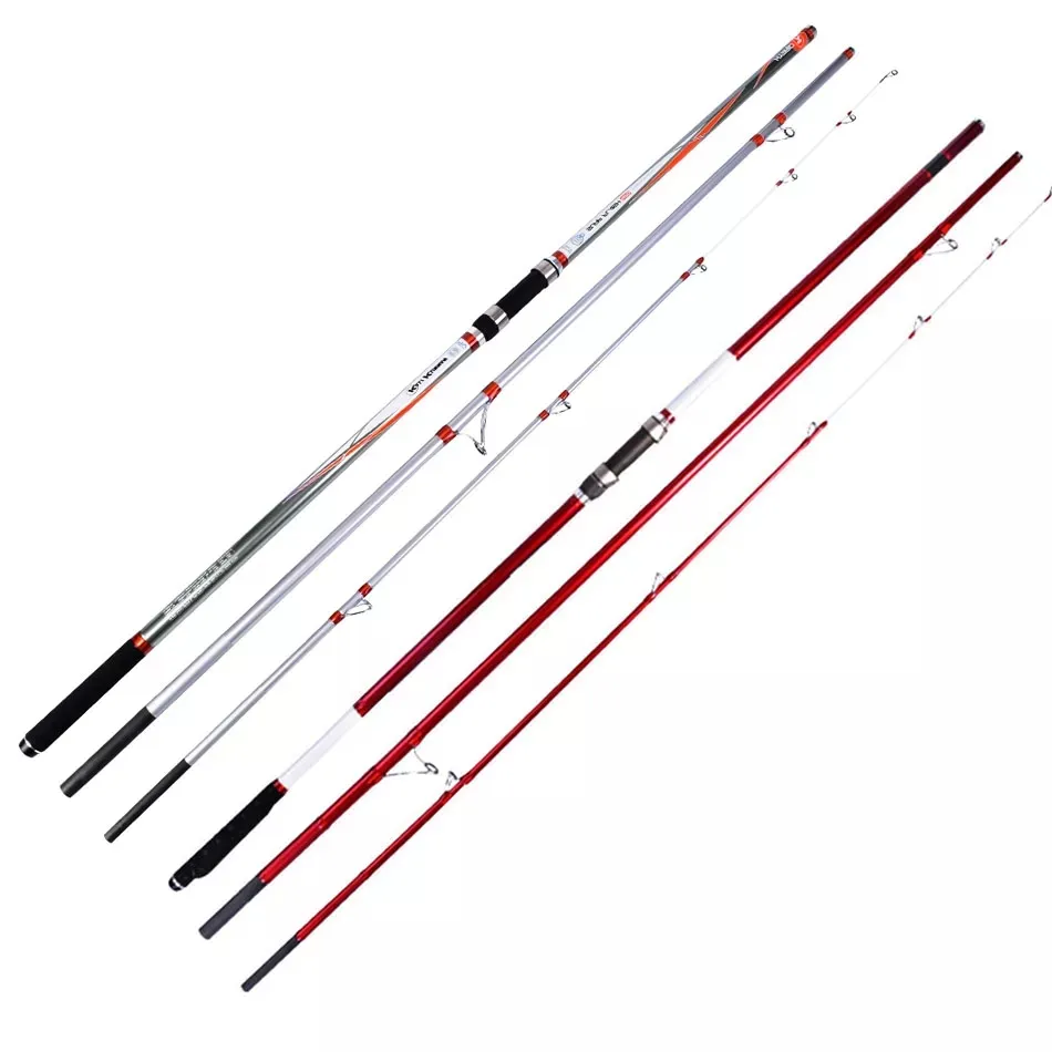 Großhandel 8 Stück/Packung 4.2M 3 Abschnitte Surf casting Angelrute Kohle faser material Käufer Free Choice Mixed Rods Packing