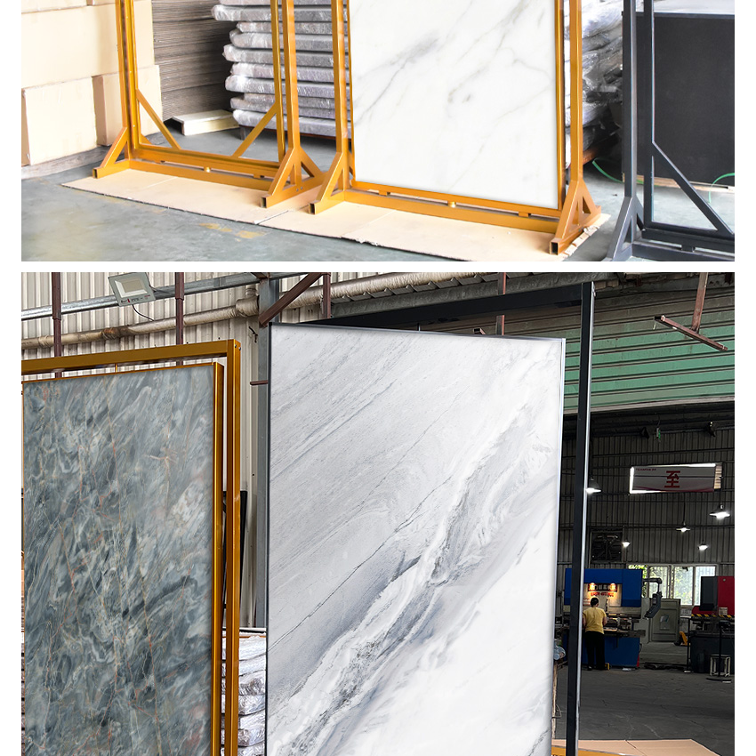 Factory Showroom Large Marble Stand Rotatable Metal Sample Panel Granite Stone Slab Rock Plate Porcelain Tile Display Rack