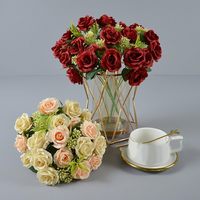 Bunga Mawar Buatan untuk Pernikahan, Buket Pengantin, Penjualan Panas, Bunga Buatan Grosir untuk Dekorasi Rumah dan Pernikahan
