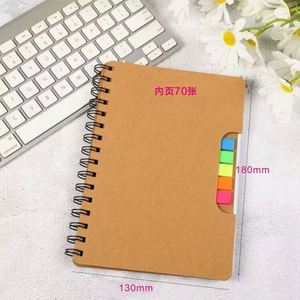 Bloc-notes et carnet de notes créatif A5 à spirale, imprimé, avec stylo, couverture en papier kraft, pour usage professionnel et bureautique - Cadeau - Product Image 1