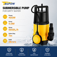 Pompe Submersible Électrique Portable 400W 8000L/h à Prix Abordable pour Eaux Claires et Chargées de Jardin avec Flotteur