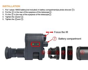 Caméra de chasse M3, vision nocturne, monoculaire, lunette de visée infrarouge, vidéo IR, photo, laser, 1080p HD, zoom optique 5x, écran 4 pouces CMOS - Product Image 3