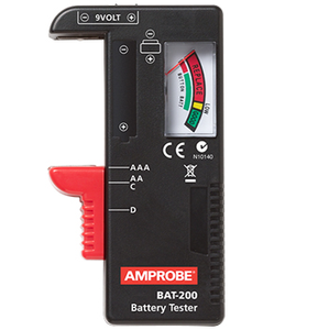 Probador de Baterías Amprobe BAT-200 para Pilas AAA AA C D 1.5V y Pilas de Botón, Escala Codificada por Colores, Certificado CE - Product Image 1