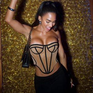 Women Black Overbust Corset Vest Vintage Corsets and Bustiers Sexy Cropped <strong>Tops</strong> - Product Image 5
