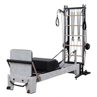 Tour spirale murale d'entraînement, équipement de Pilates multifonctionnel et de yoga, avec lit de base réglable à double poulie, grand modèle, motif marbre