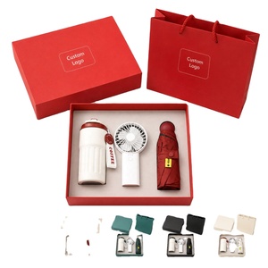 Eco Friendly Corporate <b>Gift</b> Set Reusable Coffee Cup Mini Fan Umbrella Custom Logo <b>Sustainable</b> Business Promotional <b>Gift</b> Box OEM - Product Image 1