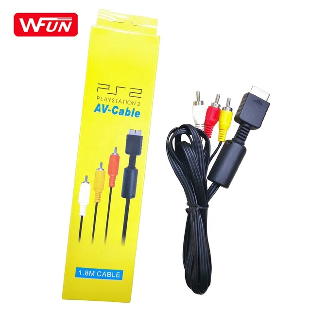Factory Supply 3RCA AV PS2 AV Cable Audio Video Cable for PS2 Console AV to RCA Composite Audio Video TV Cord