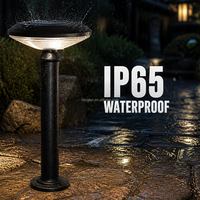 Lampadaire solaire LED de jardin à haute luminosité avec détecteur de mouvement, design populaire, en aluminium noir, pour cour et pelouse, étanche IP65