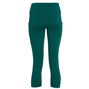 PIHA SPORTS Womens Mid Waist Sports Leggings Fitness Capris Running Tights Pocket <b>3</b>/4 Length Slim Fit Cropped Yoga Pant - Product Image 4