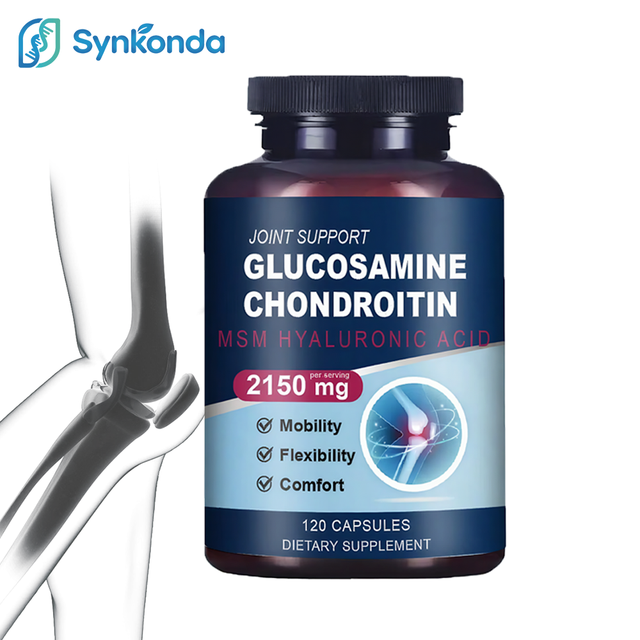 Glucosamine Chondroitin MSM Hyaluronic Acid Bone Health Joint Support Capsules 2150mg Per Serving Herbal Supplement 120 Count
