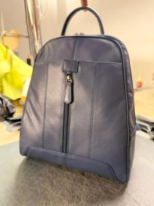 Bolsas de Viaje, Mochila para Portátil de Cuero Genuino, Maletín Minimalista con Cierre, Mochila Escolar de Viaje, Mochila Azul Oscuro - Product Image 4