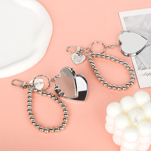 Chuỗi hạt bạc hình trái tim gương nhỏ gương hai mặt tùy chỉnh gấp mini - Product Image 5