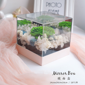 Tanabata nuevo espejo acrílico caja de flores flor eterna cristal <span class=keywords><strong>panorama</strong></span> caja de regalo cuadrada transparente para el Día de San Valentín - Product Image 6