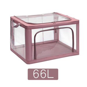 Boîte de rangement pliable en acier ultra-transparente <span class=keywords><strong>pour</strong></span> vêtements, couettes, literie, <span class=keywords><strong>déménagement</strong></span>, organisation de la maison - Product Image 5