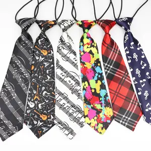 Corbata de estilo perezoso para niños, corbata de música ajustada, banda elástica sencilla de 7cm de ancho, corbatas formales de diseñador para fiesta