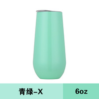 Gobelet à vin en acier inoxydable de 6 oz en forme d'œuf, à double paroi sous vide, en forme de U, avec logo personnalisé, pour les fêtes, avec couvercle