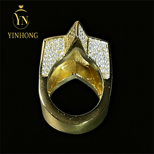 Hip-hop dos homens e das mulheres Alta Jóias <span class=keywords><strong>Tester</strong></span> 925 Sterling Silver Vvs Moissanite Star-shaped Anel - Product Image 2