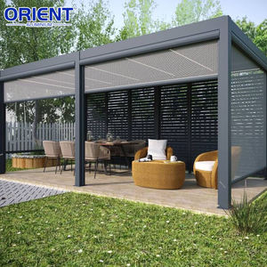 Auvent sur mesure Pergolas bioclimatiques Véranda à <span class=keywords><strong>toit</strong></span> en verre gris anthracite Solution pergola persiennes exploitées par des experts - Product Image 5