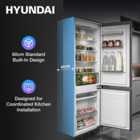 HYUNDAI Slimme Inbouwkoelkast 274L Koelkast Vriezer A++ Energiezuinig 2 Zones 4 Laden Intelligent Keukenapparaat