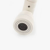 Robinet de lavabo de salle de bain moderne en acier inoxydable blanc à poignée unique, pivotant à 1080 degrés, à montage sur comptoir, avec cartouche en céramique