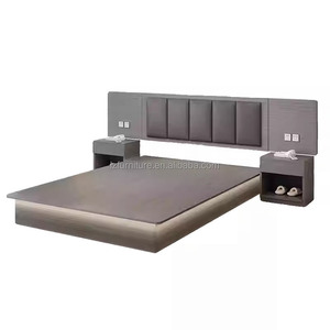 Modern Hotel Bedroom Furniture Set Wooden King Bed Frame with Headboard Nightstand <b>TV</b> Cabinet & Desk For Budget 3 Star Hotels - Product Image 1