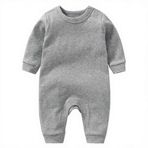 Combinaison en coton à manches longues pour bébé avec fermeture à boutons cachés Unisexe Nouveau-né Couleur unie <span class=keywords><strong>Pyjama</strong></span> toutes saisons - Product Image 1