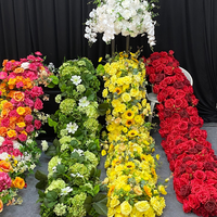 Bouquet de fleurs en soie pour allée de mariage, chemin de table pour cérémonie, décoration de fête, centre de table de mariage
