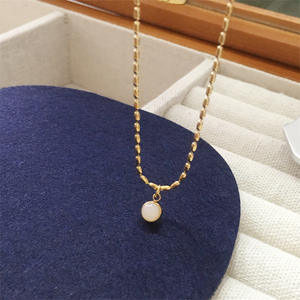 2023 Vintage Natural Stone Green <strong>Jade</strong> Pendant <strong>Necklace</strong> 18 K Plated Stainless Steel Collar <strong>Necklace</strong> Gift Jewelry - Product Image 5