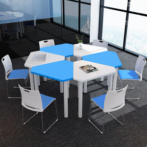 Chất lượng cao nhà sản xuất hình thang sinh viên Bàn nhóm làm việc lớp học bố trí cho nội thất trường học - Product Image 1